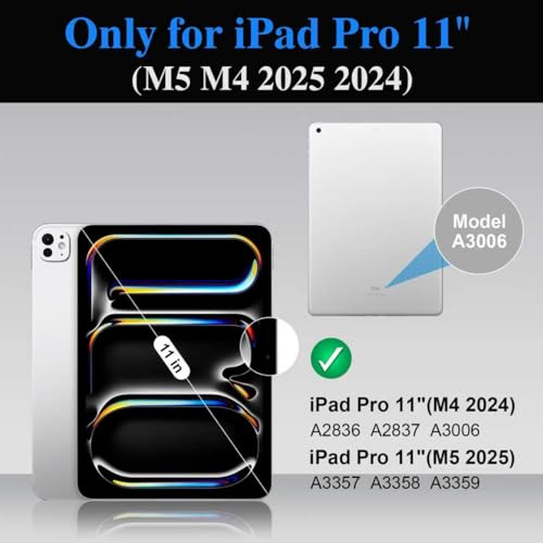 DANCESOUL iPad Pro 11 inch Case with Keyboard (M5 M4 2025 2024),Magnetic Detachable Magic Keyboard, Multi-Touch Trackpad,7-Color Backlit, Landscape/Portrait,160° Adjustable Stand for iPad Pro 11 5th Gen (Black) - Image 2