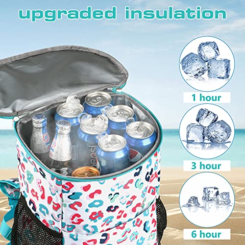 Wolka Cooler Backpack 30 CansPortable Backpack Coolers Insulated Leak ProofWaterproof Soft Sided Cooler Bag for TravelBeachCampingPicnicLunch Backpack for Women Water Elf - Image 3