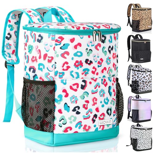 Wolka Cooler Backpack 30 CansPortable Backpack Coolers Insulated Leak ProofWaterproof Soft Sided Cooler Bag for TravelBeachCampingPicnicLunch Backpack for Women Water Elf - Image 1