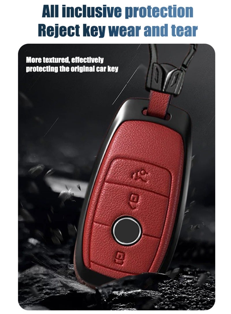 Cowhide key cover, suitable for Mercedes-Benz, the first layer of cowhide, the original car mold, restore the original texture of the key, protect the key from falling - Image 2