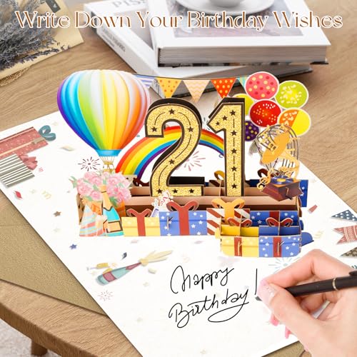 OLOSONG 21st Birthday Card for Girls Boys, 3D Pop Up 21st Birthday Gifts Cards, Happy 21 Birthdays Decorations for 21 Year Old Son Daughter, Funny Back In 2005, Classy Vintage - Image 5