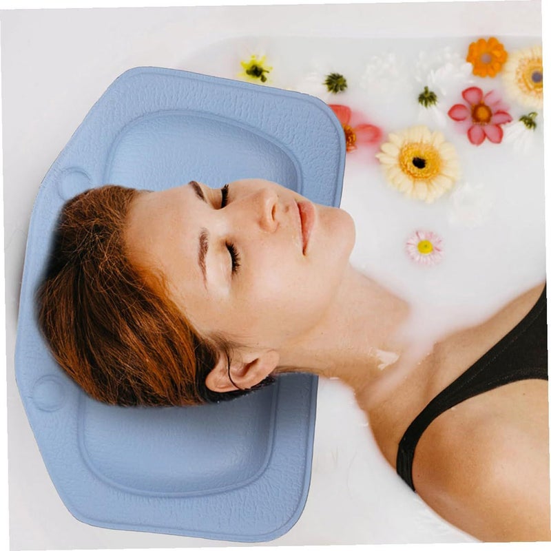 Bathtub Pillows For Neck And Shoulder Support Comfortable Foam Headrest Cushions Blue And White For Relaxation - Image 5