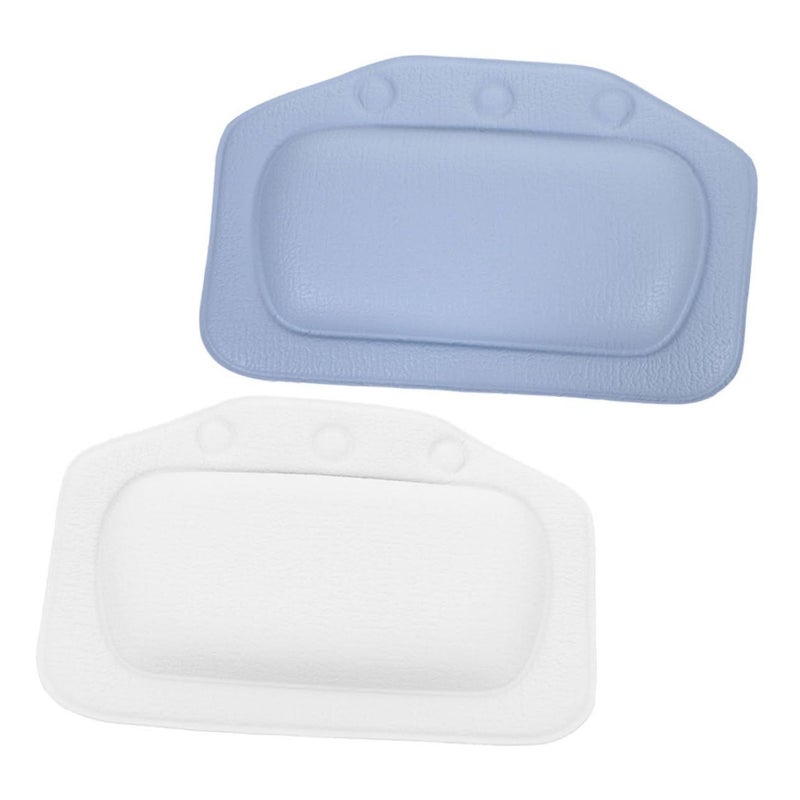 Bathtub Pillows For Neck And Shoulder Support Comfortable Foam Headrest Cushions Blue And White For Relaxation - Image 2