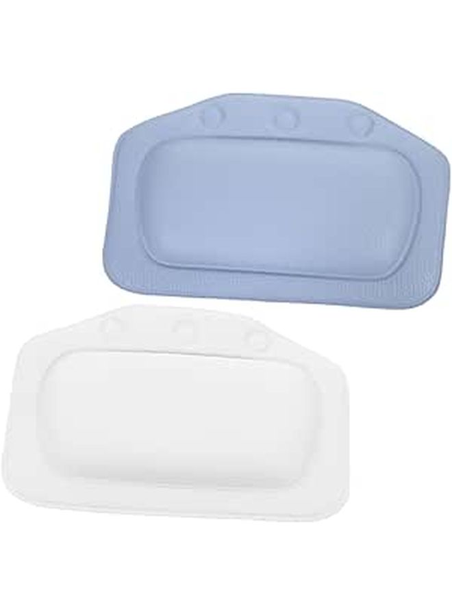 Bathtub Pillows For Neck And Shoulder Support Comfortable Foam Headrest Cushions Blue And White For Relaxation - Image 1