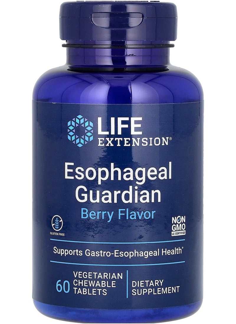 Life Extension - Esophageal Guardian, Berry, 60 Vegetarian Chewable Tablets - Image 1