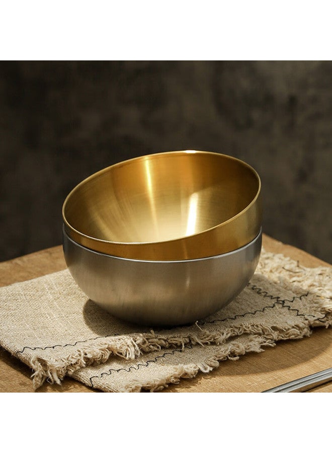 All-round Quanshi Korean Cold Noodle Bowl, 20cm Stainless Steel Large Bowl, Soup Bowl, Noodle Bowl, Korean Bibimbap Bowl, Tableware, Gold-plated - Image 4
