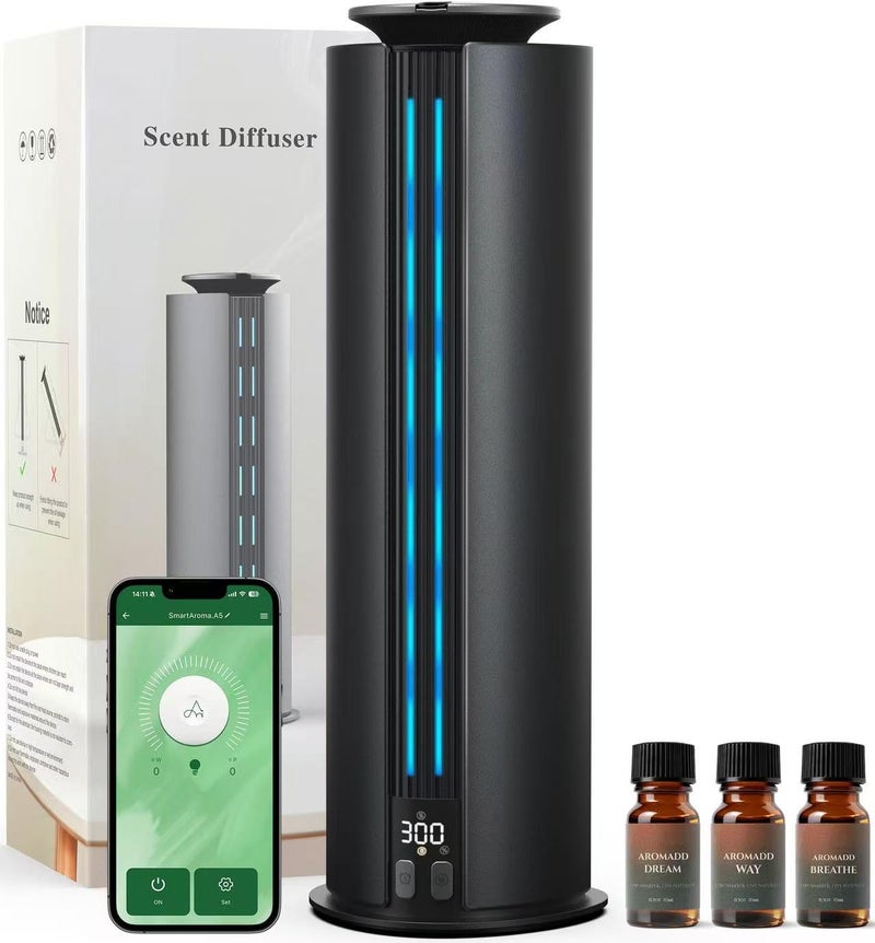 Aromadd 2026 Portable Waterless Diffuser, 1700 Sq Ft Hotel Collection Diffuser, 100ml Scent Air Machine for Home Cold Air Essential Oil Diffuser for Large Room Office, Quiet (Black) - Image 1