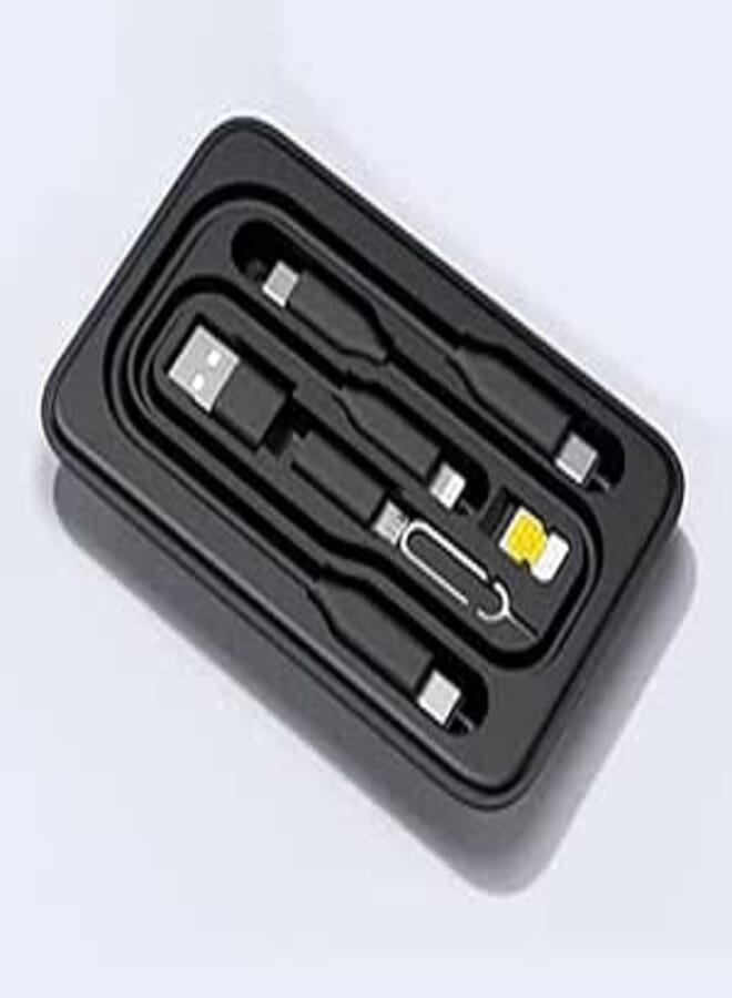 JSAUX UrbanKit Pro USB Travel Gadgets Storage Contains USB-C to Lightning Cable/USB C to USB C Cable 100W / USB A male To Type C Female/Micro USB Male To USB C Female - Black