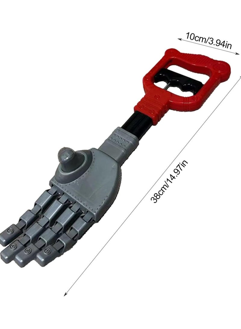Red Fun Mechanical Arm Toy Creative Trick Silicone Prosthetic Hand Telescopic Pull and Grab Soft Clip Picker  - Image 3