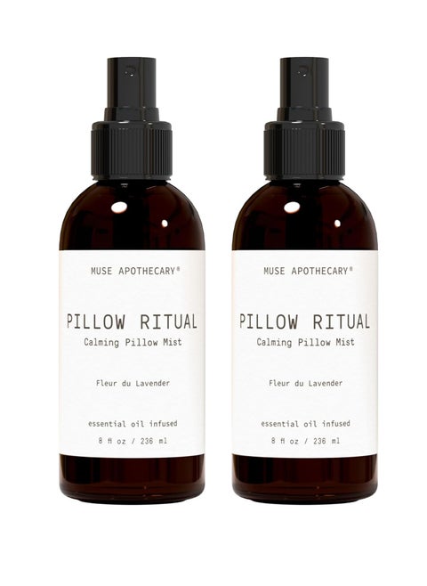 Muse Apothecary Pillow Ritual - Aromatic, Calming and Relaxing Pillow Mist, Linen and Fabric Spray - Infused with Natural Aromatherapy Essential Oils - 8 oz, Fleur du Lavender, 2 Pack