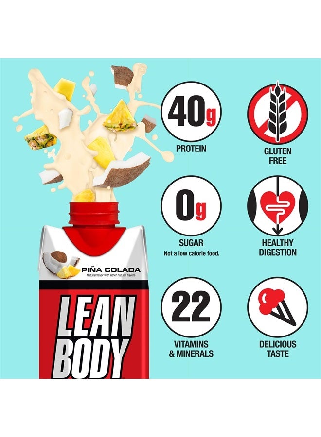 LABRADA Lean Body Ready-to-Drink Pina Colada Protein Shake, 40g Protein, Whey Blend, 0 Sugar, Gluten Free, 22 Vitamins & Minerals, 17 Fl Oz (Pack of 12) - Image 3