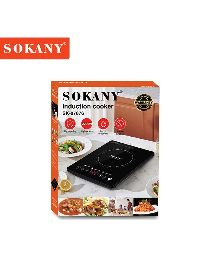 sokany - Portable Induction Cooktop,Induction Cooker,Induction Burner with Timer and Sensor Touch,Prest Menu 2200W SK-07076 Black - Image 1
