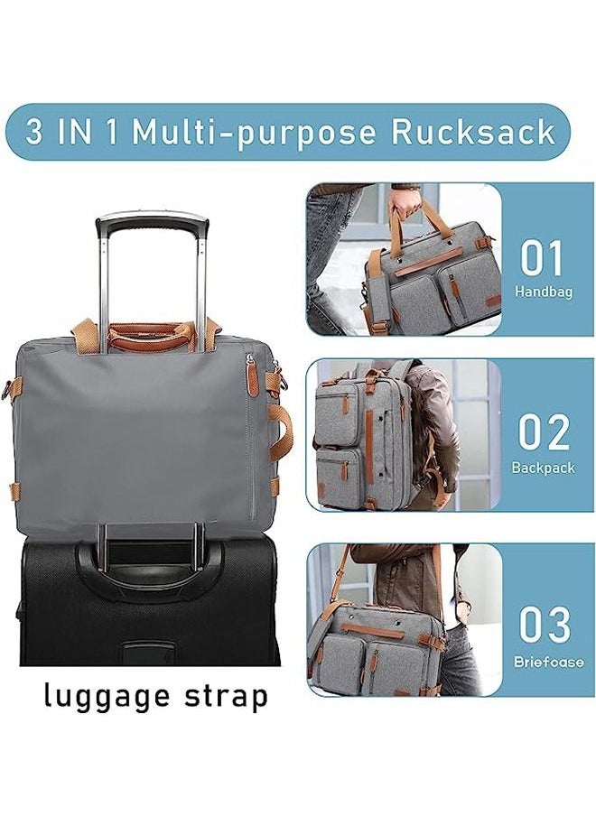 Arabest Laptop Bag Convertible Backpack Bussiness Office Briefcase Shoulder Bag Messenger Bag Computer and Tablet Carrying Case for Men and Women Work School Travel (Nylon Grey)  - Image 5