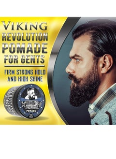 Viking Revolution Viking Revolution Pomade for Men 4oz - Firm Strong Hold & High Shine for Classic Styling - Water Based & Easy to Wash Out (Firm, 1 Pack)  - Image 2