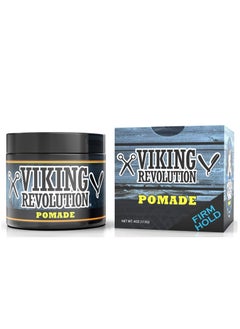 Viking Revolution Viking Revolution Pomade for Men 4oz - Firm Strong Hold & High Shine for Classic Styling - Water Based & Easy to Wash Out (Firm, 1 Pack)  - Image 4
