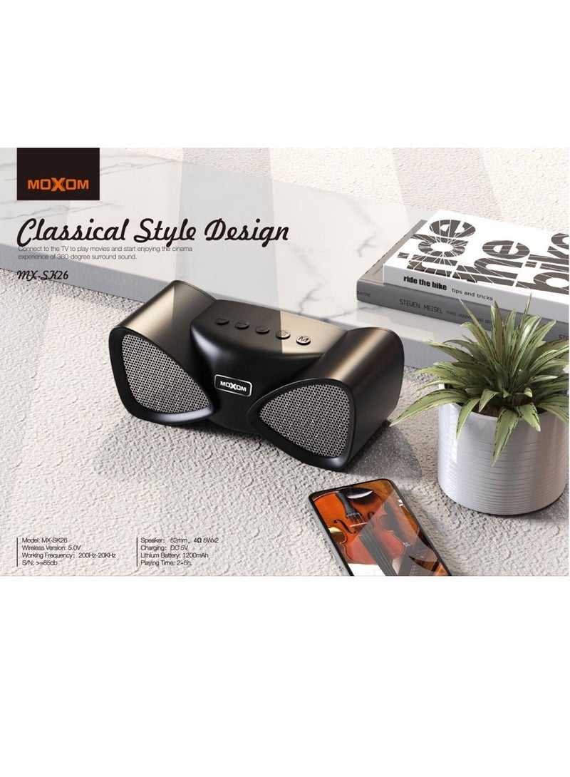 MOXOM ALIEN WIRELESS STEREO SOUND Portable SPEKAER (Size 23x8x10 cm) - Image 3