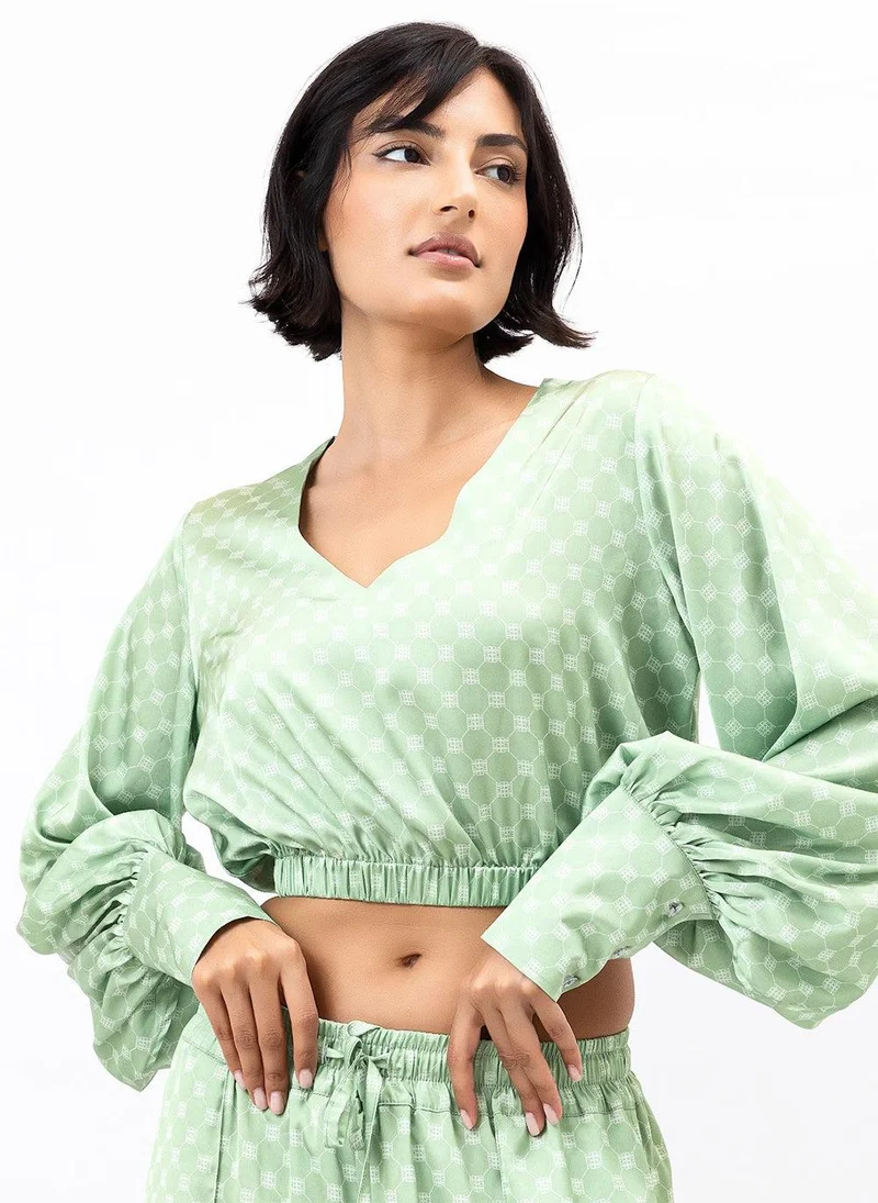 Matcha Latte Satin Cindy Blouse