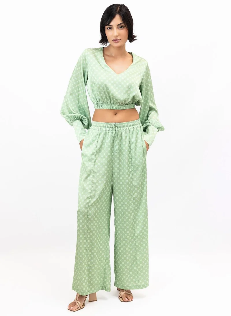 Janara Jones  Matcha Latte Satin Cindy Blouse for Women | Best Price UAE