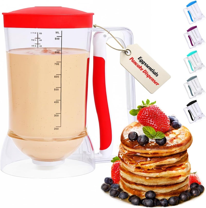 Eggssentials Pancake Batter Dispenser - Batter Dispenser with Squeeze Handle for Cupcakes - Pancakes - Cookie Cakes - Waffles - and Biscuit Separation. - Image 1