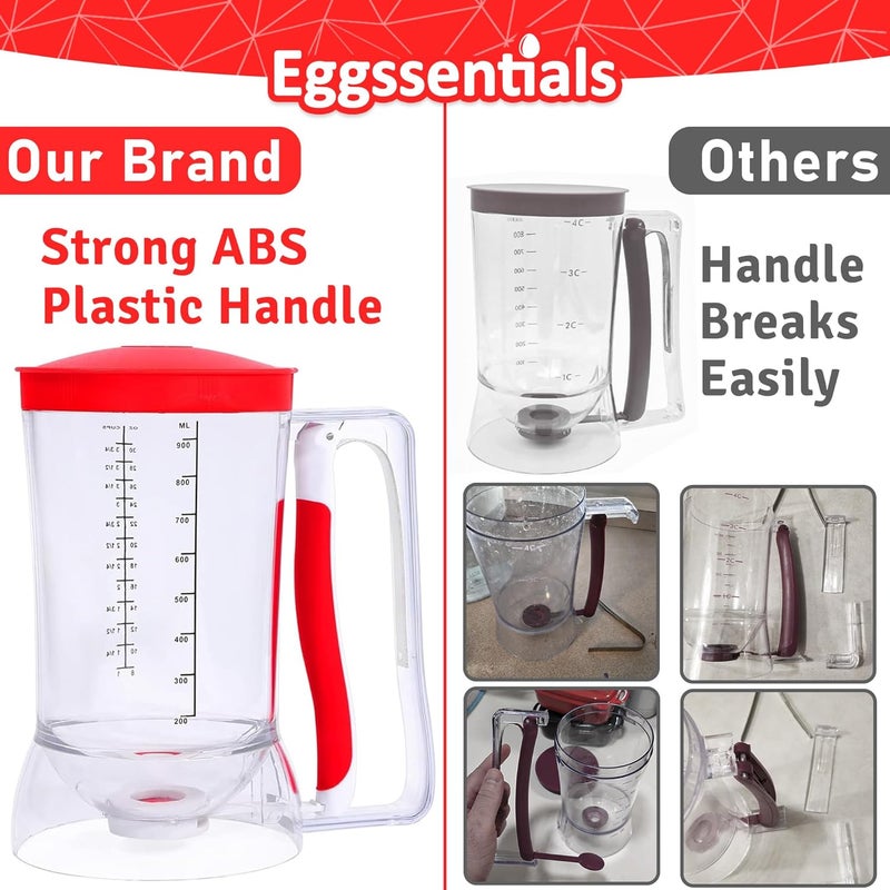 Eggssentials Pancake Batter Dispenser - Batter Dispenser with Squeeze Handle for Cupcakes - Pancakes - Cookie Cakes - Waffles - and Biscuit Separation. - Image 3