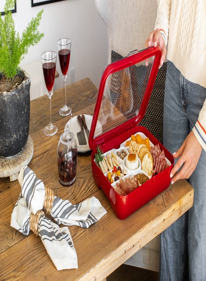Fancy Panz Charcuterie Veggie Trayz - 9 Raised Compartments - BPA Free & Made in the USA - Fits Classic/Premium Fancy Panz Elevated Food Serving Tray - Portable Charcuterie Board - Image 3