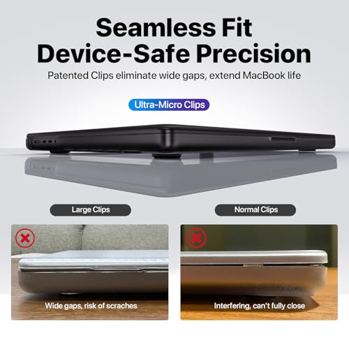 Soonjet Anti-Cracking for MacBook Pro 14 inch Case 2025 2024-2021 M4 M3 M2 M1 Pro/Max [100% Match Official Color] [Seamless Fit] Clear Cover Hard Shell Laptop Case, Frosted Space Black - Image 4