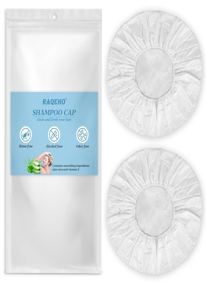 RAQEHO 2PCS Shampoo Caps No Rinse - Rinse Free dry Shower Cap Shampoo Conditioner Rinseless Waterless Hair Washing Cap For Elderly Adults Men Women Hospital After Surgery Bedridden Patient（Short Hair） - Image 1