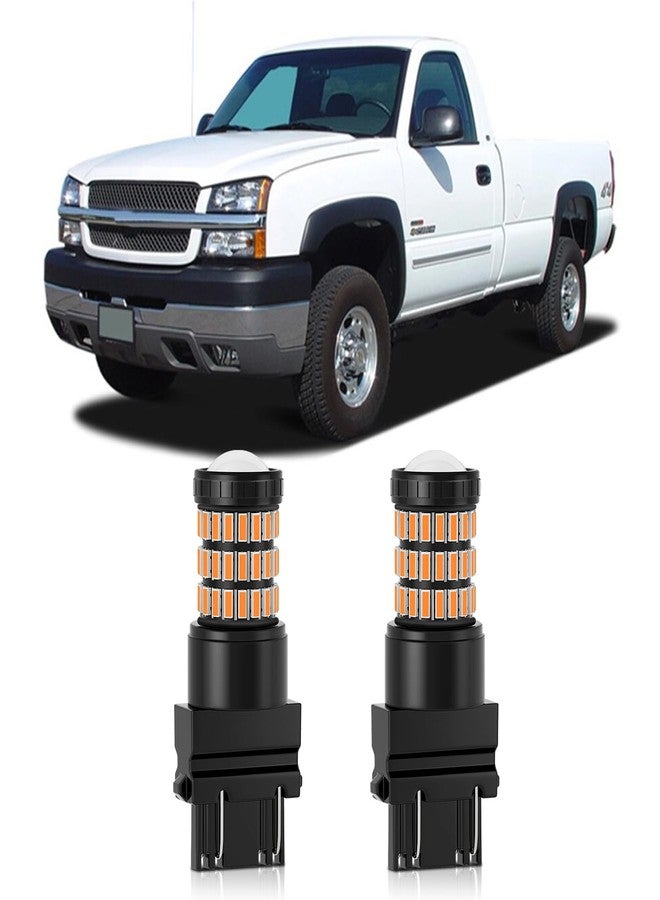 MEALAM Amber Yellow 3157 3156 3057 3056 LED Bulbs with Projector Front/ Rear Turn Signal Blinker Lights Compatible with 1999-2006 Chevrolet Silverado/ GMC Sierra, Pack of 2 - Image 1