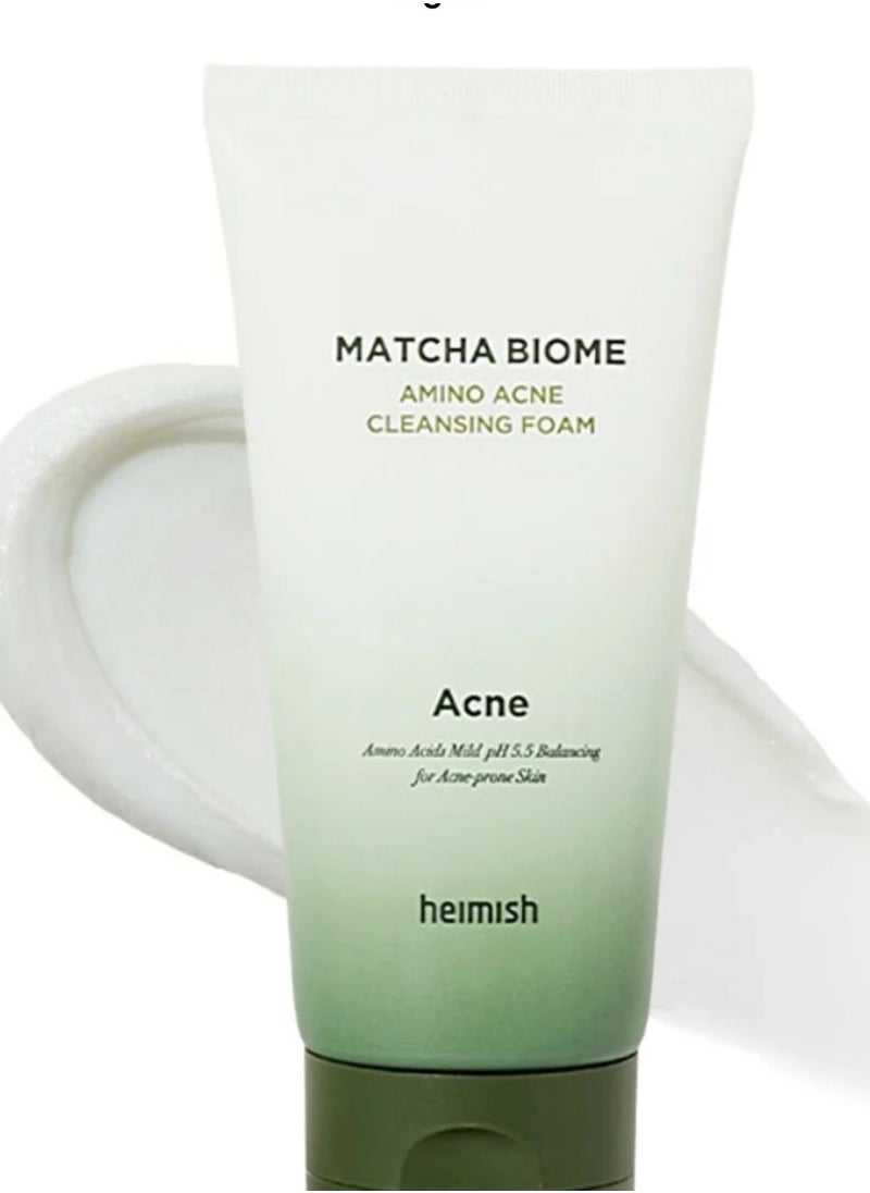 Heimish Heimish Heimish Matcha Biome Amino Acne Cleansing Foam - 150ml | Purifying Foam for Acne-Prone Skin | Matcha Extract, Amino Acids, Sebum Control, Deep Cleansing 