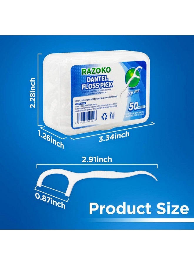 RAZOKO Dental Floss Picks High Toughness Professional Toothpicks Sticks 6 Pack(300Pcs) With Portable Case And Dental Picks Perfect For Family,Hotel,Travel - Image 2