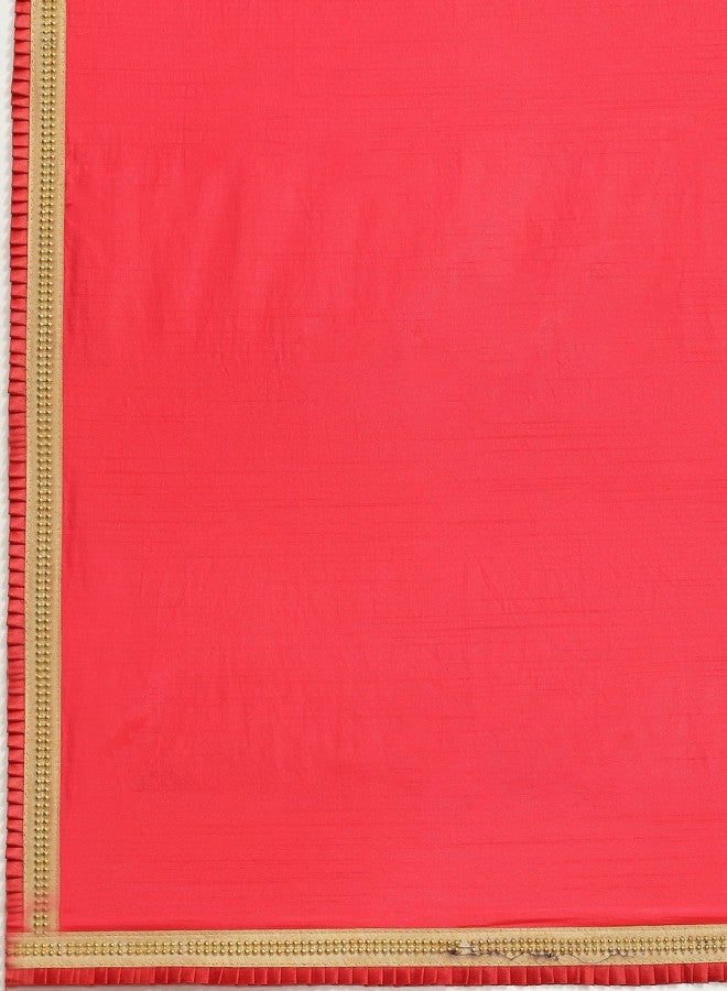 ISHIN Pink Beads And Stones Satin Saree  - Image 4