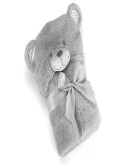 Mora spain Pompon Bear Baby Blanket, Model P86 - Color: Grey- Size: 75 x 95 cm - Weight: 960 grams - Country of origin: Spain.  - Image 1