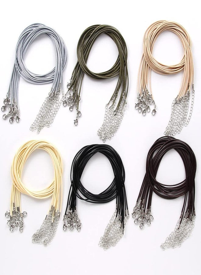 Coeufuedy 60pcs Waxed Necklace Cord Bulk for DIY Bracelet Pendants,Necklace Rope with Clip for Jewelry Making,Necklace Making Supplies,Multicolor(18 Inches and Thickness 1.5mm) - Image 3