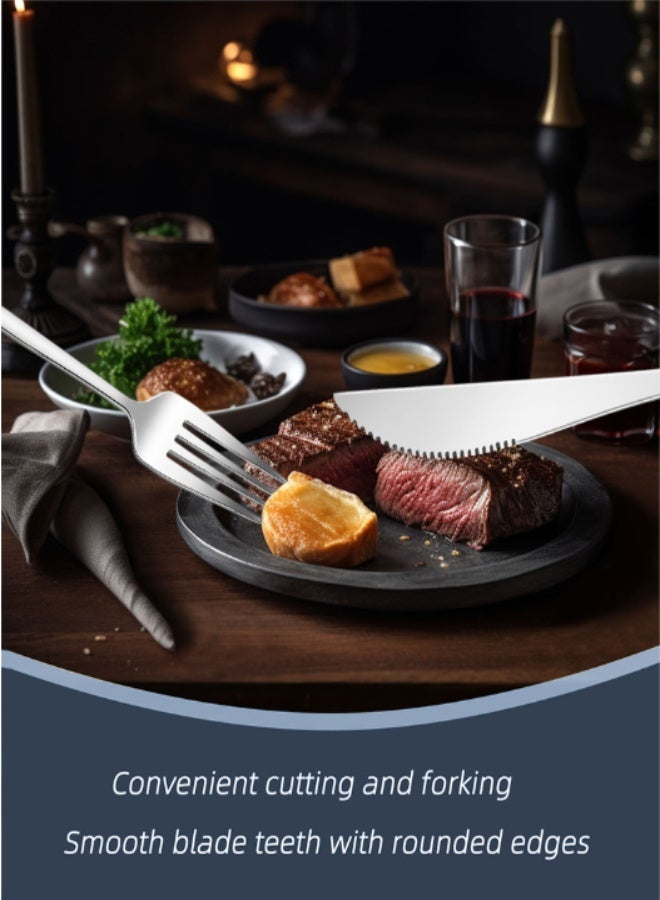 NiceArt [30 piece set of high-end stainless steel tableware] - Silver elegant choice for home and hospitality - Image 4