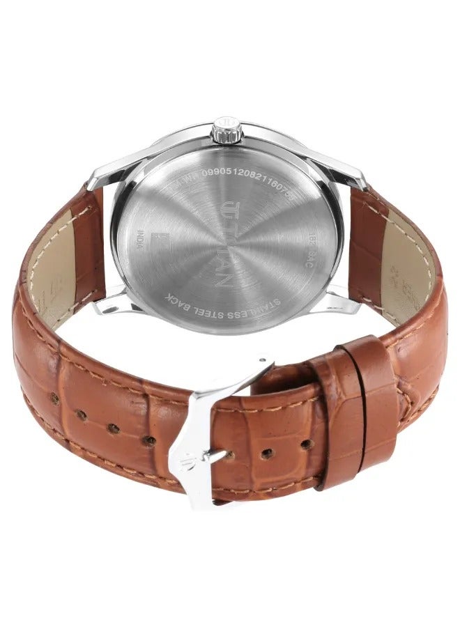TITAN Men's Analog Round Shape Leather Wrist Watch - 1823SL04 - 47.3 Mm - Image 5