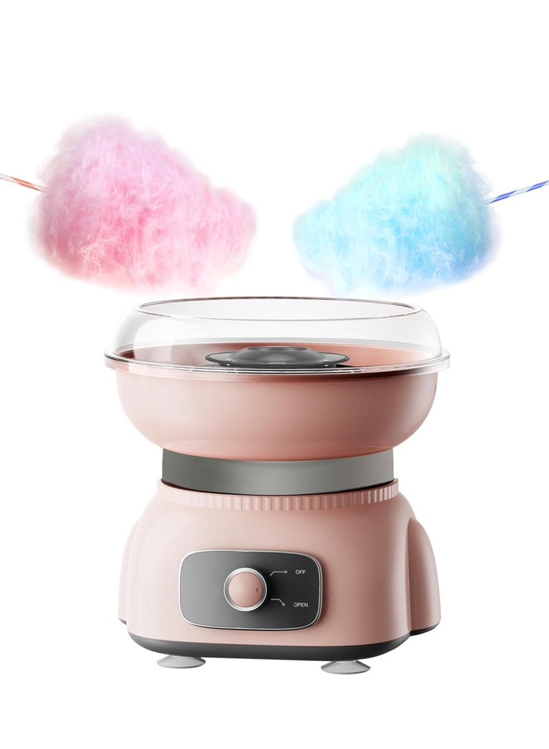 آلة صنع حلوى القطن للأطفال، صانعة حلوى القطن للمنزل كهدية عيد ميلاد مع 10 أعواد ومغرفة واحدة (وردي) - Image 1