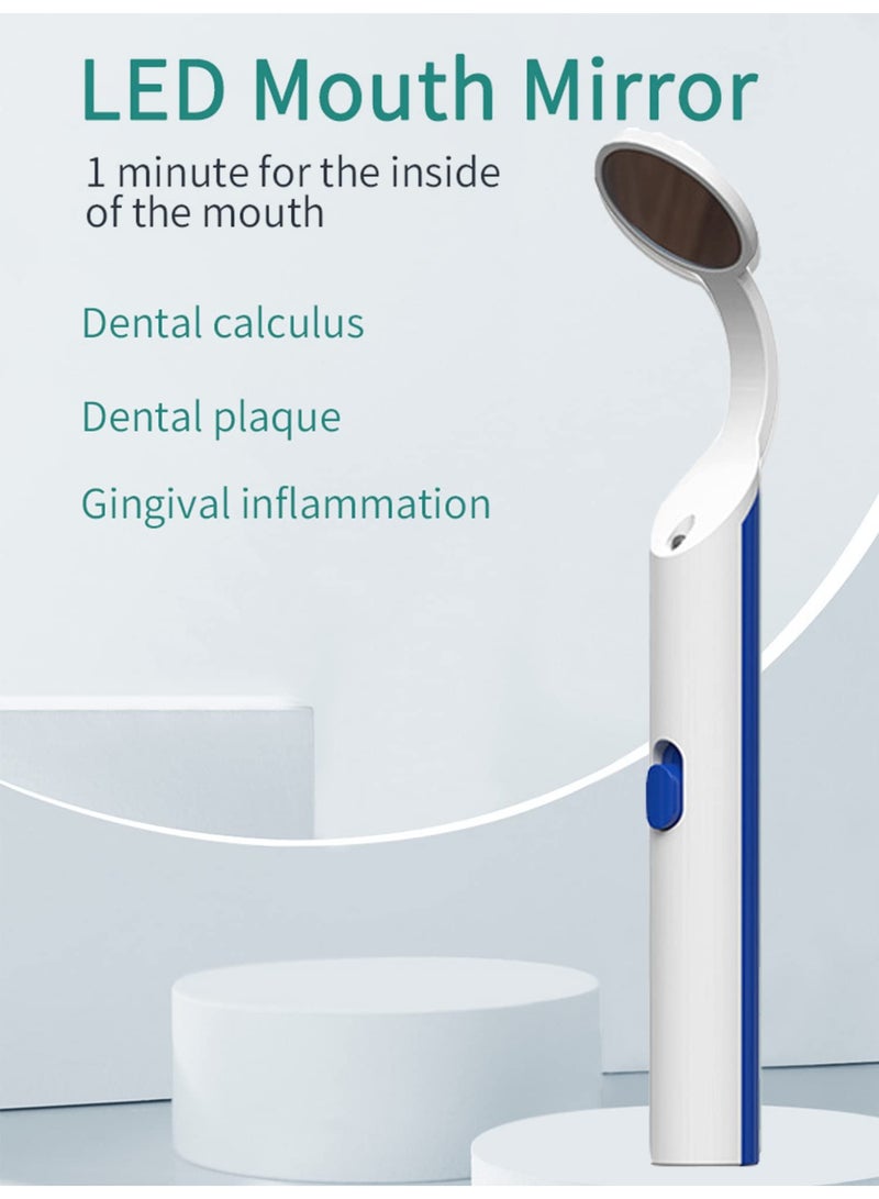 شابية مرآة أسنان مزودة بضوء، مرآة أسنان، مرآة أسنان مضادة للتآكل، مرآة فحص الأسنان مزودة بضوء LED للعناية بالفم والأسنان، مجموعة أدوات العناية بالفم والأسنان - Image 3