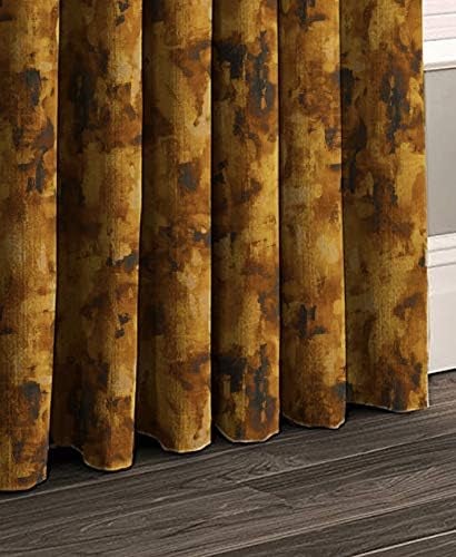 Casableu Eden Polyester Eyelets (Steel) Blackout Curtains with Tie Back, Bedroom Living Room (Pack of 2) (Rust, 7 feet) - Image 3