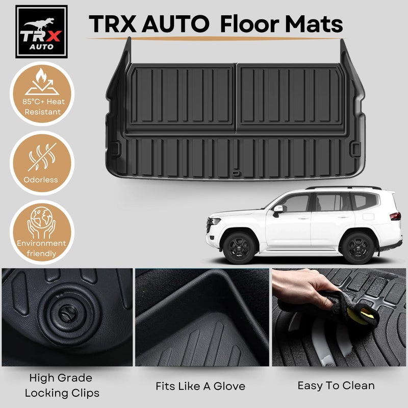  تي ار اكس اوتو سجادات أرضية سيارة TRX AUTO ثلاثية الأبعاد لسيارة تويوتا لاند كروزر LC300 من 2021 إلى 2025 مجموعة من 5 قطع مع سجادة صندوق السيارة (سجادة صندوق LC300) - Image 2