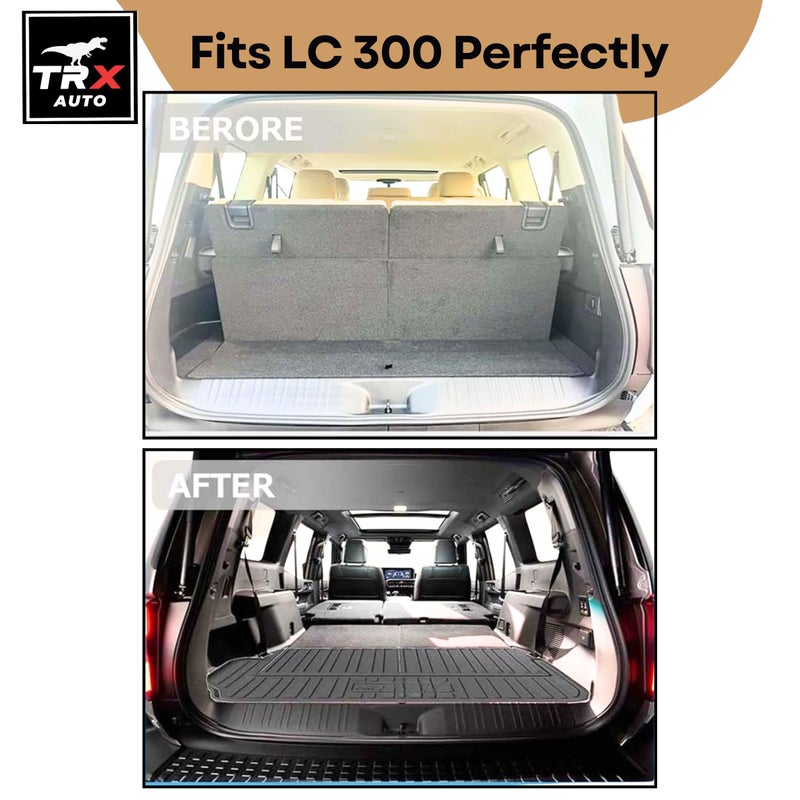  تي ار اكس اوتو سجادات أرضية سيارة TRX AUTO ثلاثية الأبعاد لسيارة تويوتا لاند كروزر LC300 من 2021 إلى 2025 مجموعة من 5 قطع مع سجادة صندوق السيارة (سجادة صندوق LC300) - Image 4