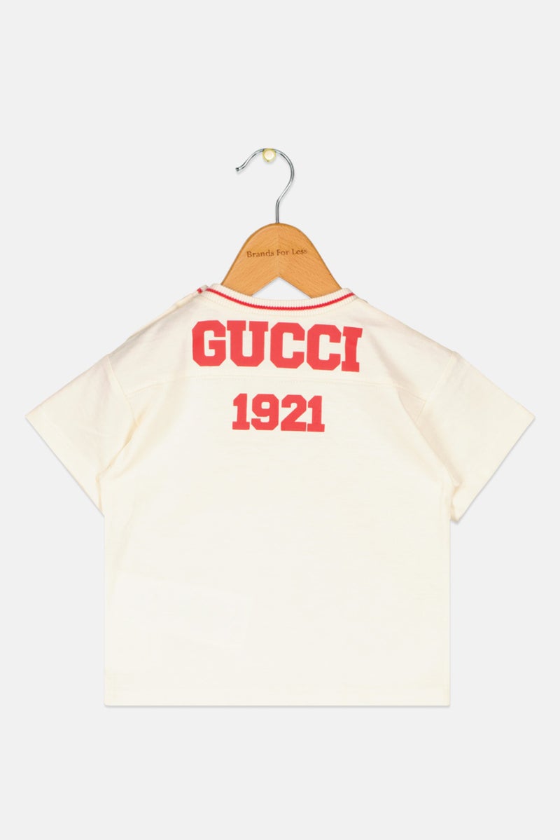GUCCI تي شيرت قصير الأكمام بياقة دائرية للأولاد الصغار، متعدد الألوان، مع شعار العلامة التجارية - Image 2