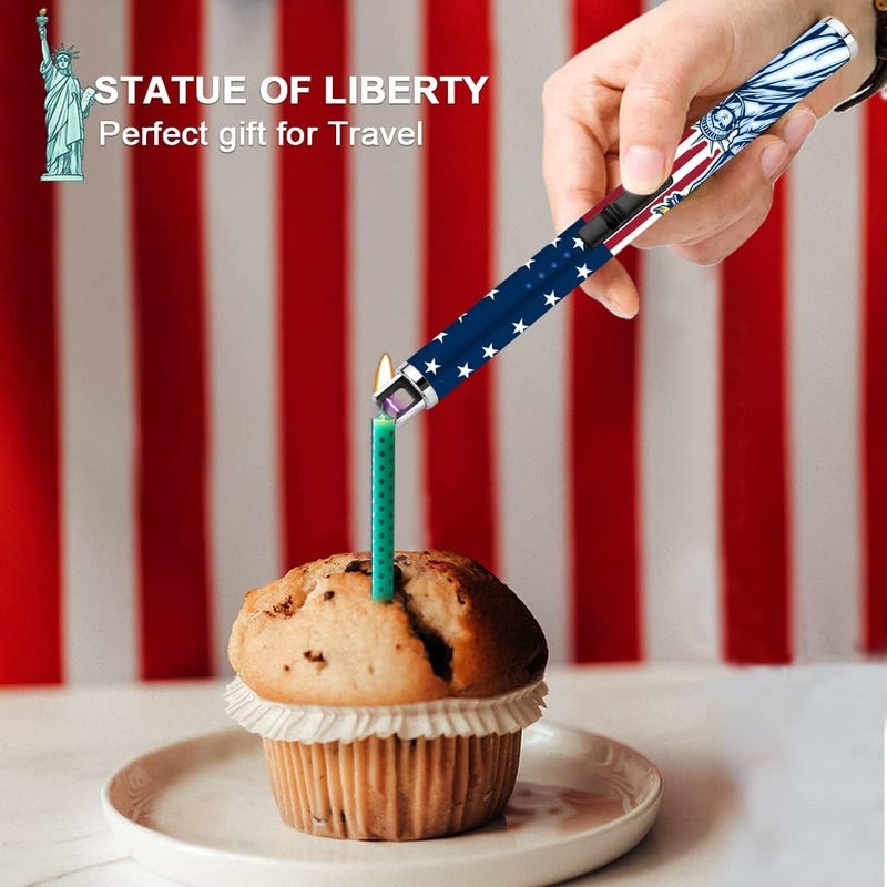 SUPRUS Electric Candle Lighter USB Type C Rechargeable Lighter with LED Battery Display and Safety Switch Windproof Best Souvenir for Independence Memorial and Veterans Day (Statue of Liberty) - Image 2