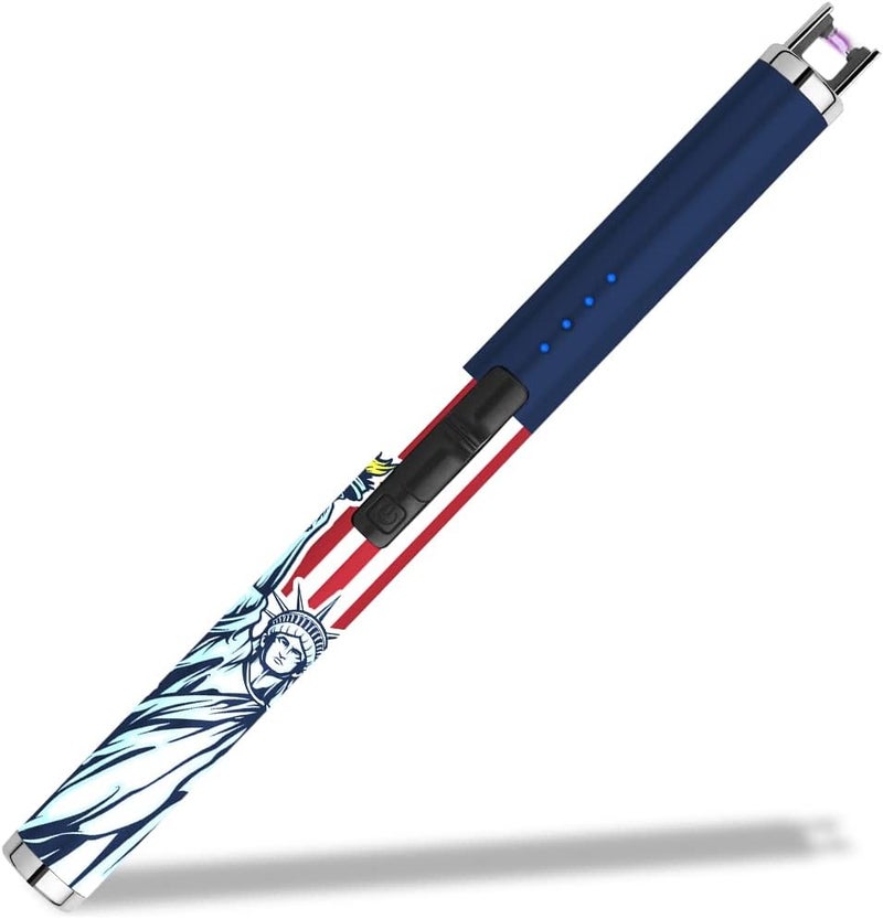 SUPRUS Electric Candle Lighter USB Type C Rechargeable Lighter with LED Battery Display and Safety Switch Windproof Best Souvenir for Independence Memorial and Veterans Day (Statue of Liberty) - Image 1