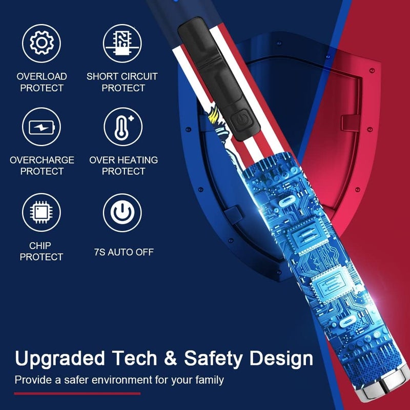 SUPRUS Electric Candle Lighter USB Type C Rechargeable Lighter with LED Battery Display and Safety Switch Windproof Best Souvenir for Independence Memorial and Veterans Day (Statue of Liberty) - Image 4