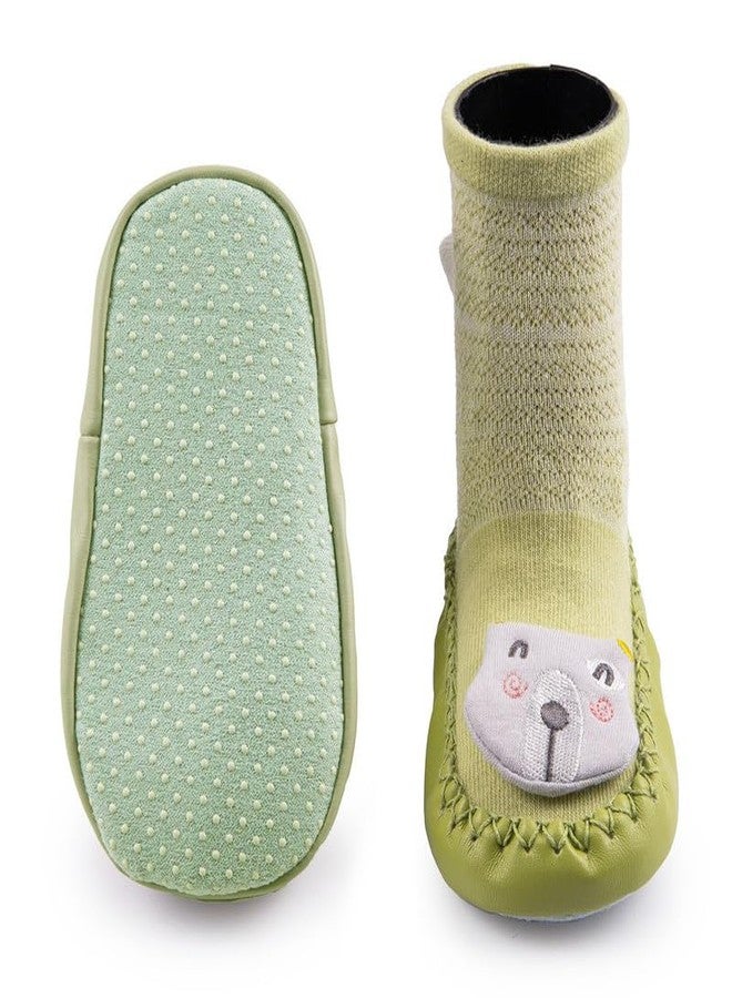 جوارب وأحذية قطنية ناعمة للأطفال من ريتشمن للجنسين، مناسبة للمواليد الجدد والفتيات الصغيرات، مضادة للانزلاق وجيدة التهوية، أحذية كاجوال أنيقة ومرنة، حذاء المشي الأول للأطفال الصغار في الأماكن المغلقة والمفتوحة (69، 12-18 شهرًا) - Image 4