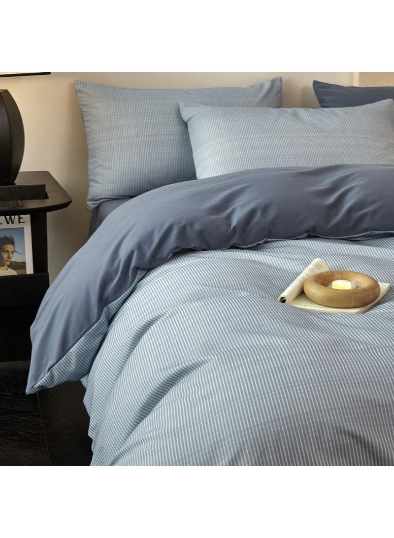 الأزرق جي دبليو 4 قطعة مجموعة 1.5 متر / 1.8 متر سرير مزدوج القطن لحاف مجموعة أدوات منزلية هدية عيد ميلاد - Image 1