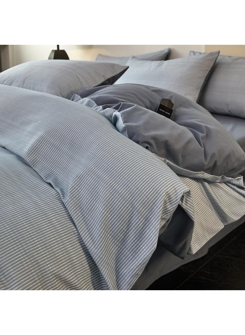 الأزرق جي دبليو 4 قطعة مجموعة 1.5 متر / 1.8 متر سرير مزدوج القطن لحاف مجموعة أدوات منزلية هدية عيد ميلاد - Image 2