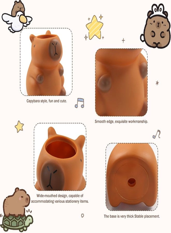 Geluode Capybara Pencil Holder, Animal Design Desk Organizer Stationery Pen Holder, Cute and Functional Office Decor, Gift for Capybara Lovers Students - Image 3