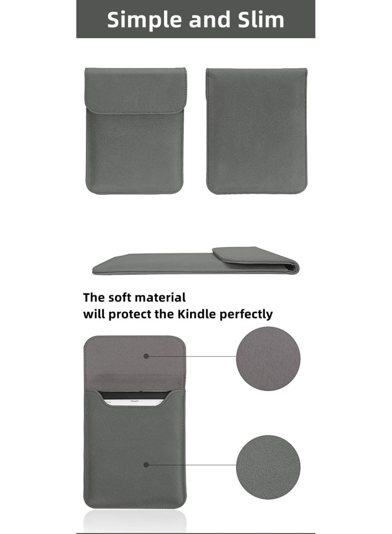 Sleeve Case for 7" Kindle Paperwhite and Kindle Colorsoft Signature Edition (2024 Released) Lightweight Portable Protective Pouch Bag for Kindle (Grey) - Image 4
