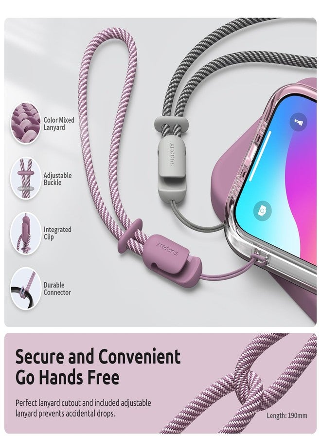 SURPHY Designed for iPhone 15 Case with Screen Protector and Lanyard, Phone Strap and Liquid Silicone Phone Case (Camera Protective + Soft Microfiber Lining) 6.1 inch 2023, Lilac Purple - Image 4